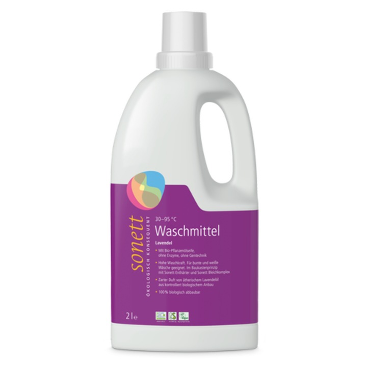 Sonett mosószer, levendula, 2 l, biológiailag lebomló, kemény vízhez