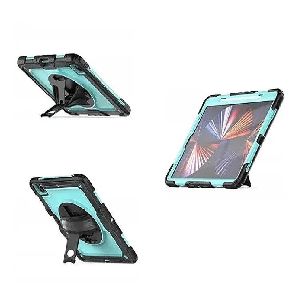 Husa tableta Nikcorp pentru iPad Pro 4/5 12,9", 3 straturi, suport rotativ, turcoaz