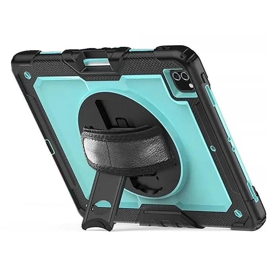 Husa tableta Nikcorp pentru iPad Pro 4/5 12,9", 3 straturi, suport rotativ, turcoaz