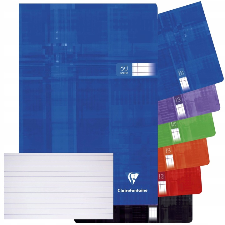 A4-es jegyzetfüzet 60 oldal, 90g/m2 laminált Clairefontaine, többszínű