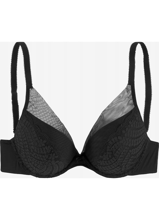 Sutien Lascana push-up, negru, din spuma