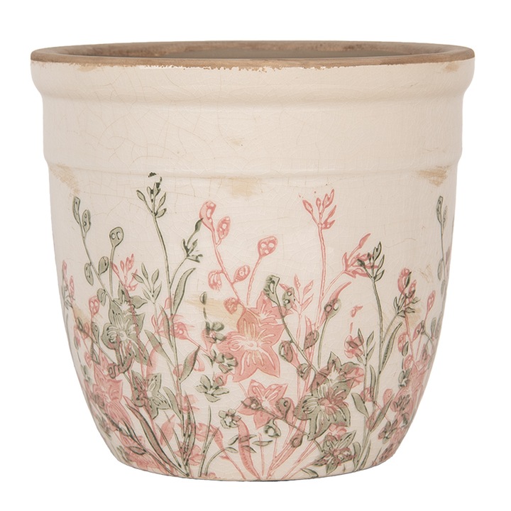 Саксия за цветя, керамична, многоцветна, Garden, 18x17 см