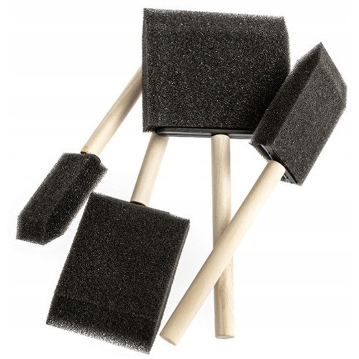 Set 4 pensule cu burete DPCRAFT, dimensiuni variate, 7,5x6,5cm, 5x6,5cm, 4x6,5cm, 2,5x5cm