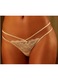 Tanga pentru dama, LASCANA, model cu dantela, decupaje decorative, poliester/poliamida/elastan, bej, 44-46 EU
