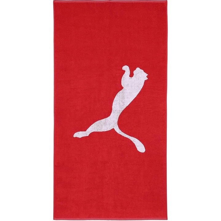 Голяма кърпа PUMA TEAM, червена, 70x140 см, унисекс, 67% памук, 33% полиестер