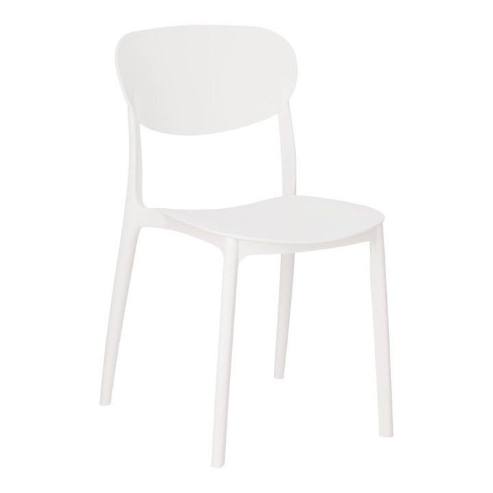 Plasta szék, 5five simply smart, fehér, polipropilén, egymásra rakható