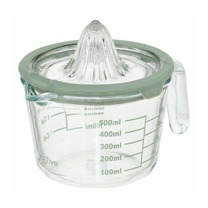 Presa manuala pentru citrice 5FIVE SIMPLY SMART 500ml, sticla, verde, cu maner