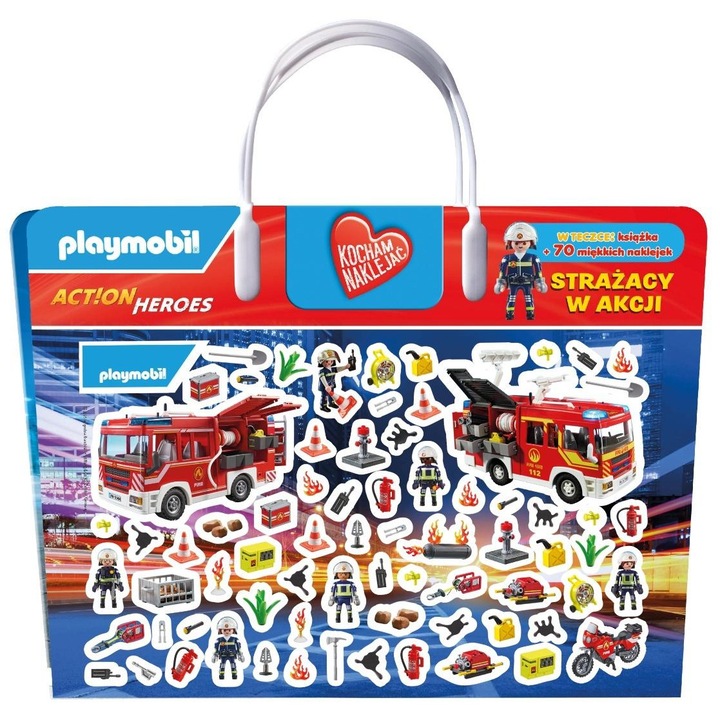 Kocham naklejac, Playmobil, комплект от 70 стикера, разказ, многоцветен, 21x29 см