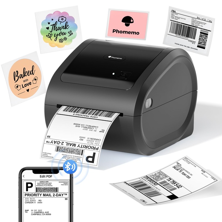 Phomemo D520Bt hőnyomtató, Bluetooth, 4x6cm, szállítási címkékhez