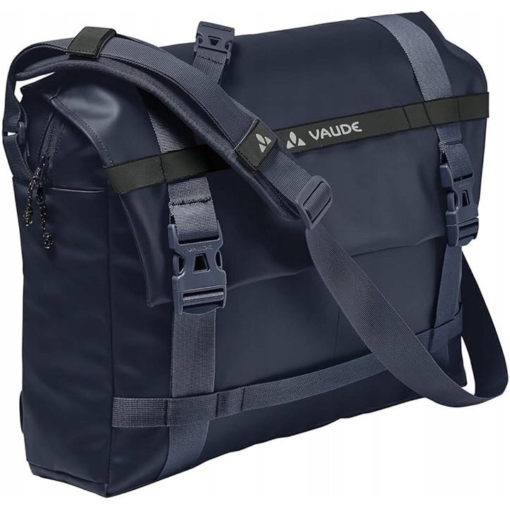 Geanta messenger Vaude Mineo 22L, 15,6 inch, ecologica, impermeabila, neagra