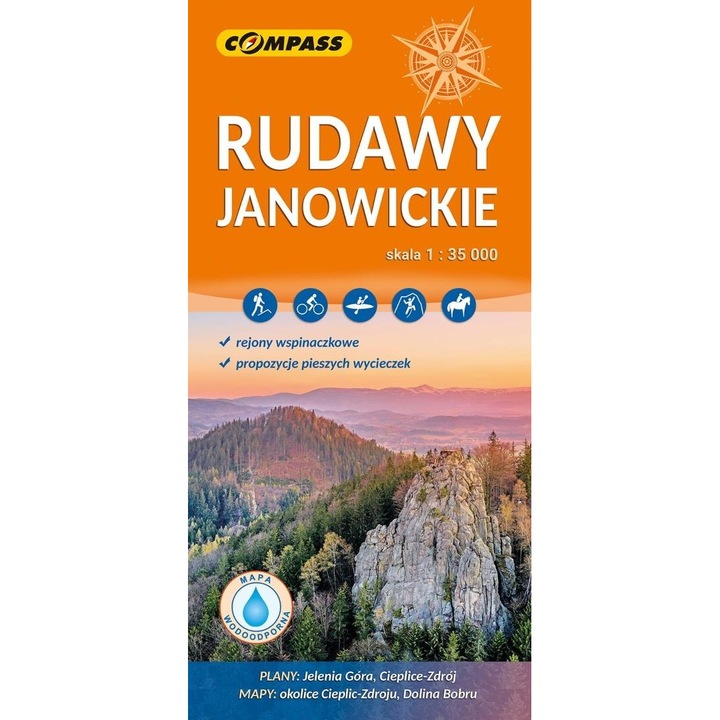 Harta turistica Compass, 1:35 000, informatii despre trasee, multicolor