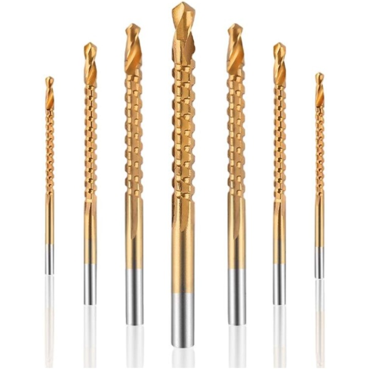 Set de 6 burghii AURII din Otel de la 3 la 8mm