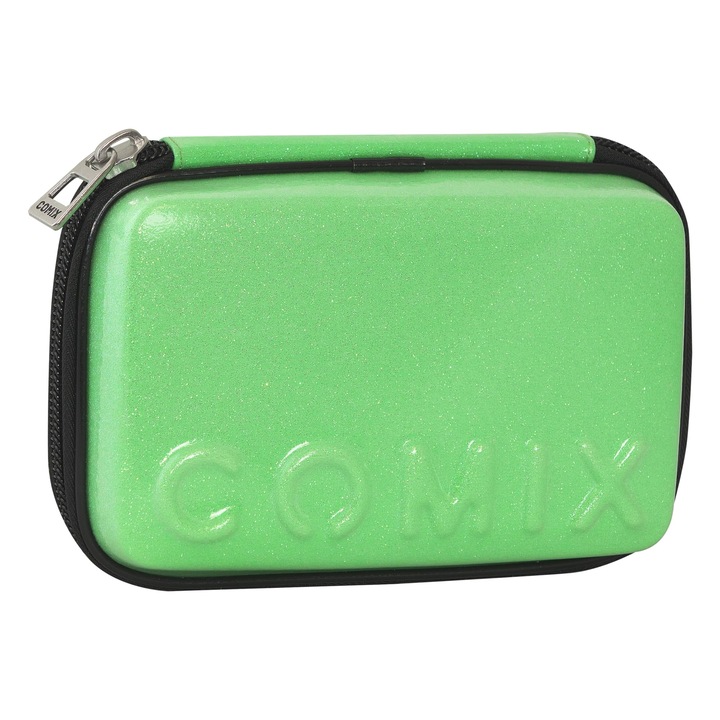 Penar Scolar COMIX, Fermoar Maxi, Carcasa Rigida, Verde, 21x14,5x6,5cm