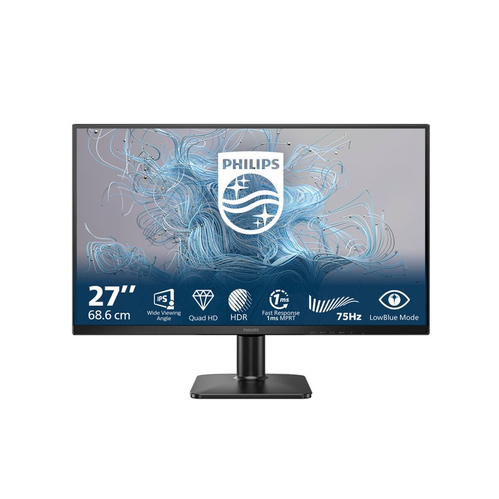 Philips Játékmonitor 27", Quad HD 2560x1440, 75Hz, Fekete, 4ms