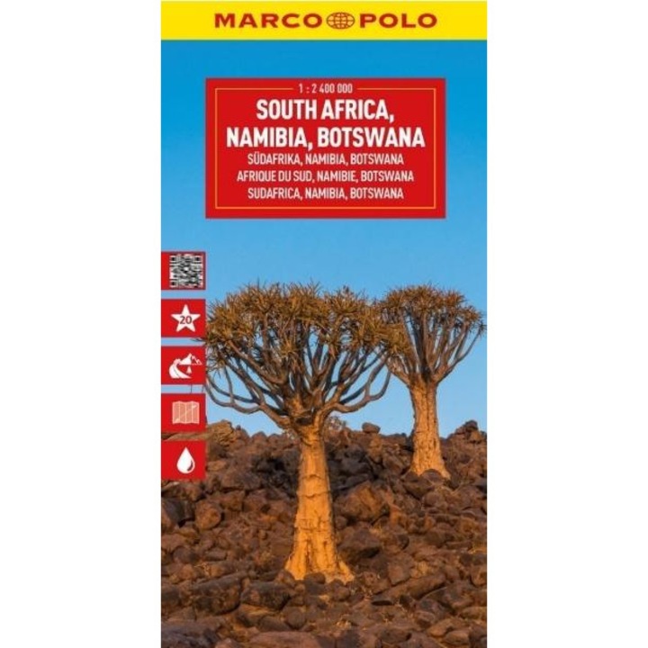 South Africa, Namibia, Botswana Marco Polo Map