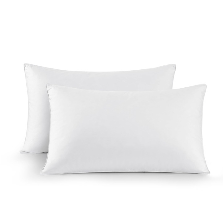 Unikome Libatoll és Pehely Párnák, 2 db-os Párnahuzat 50X75Cm, Prémium Luxus Párnahuzat 100% Pamutból, Mosható, Oeko-Tex, Fehér (50X75Cm)