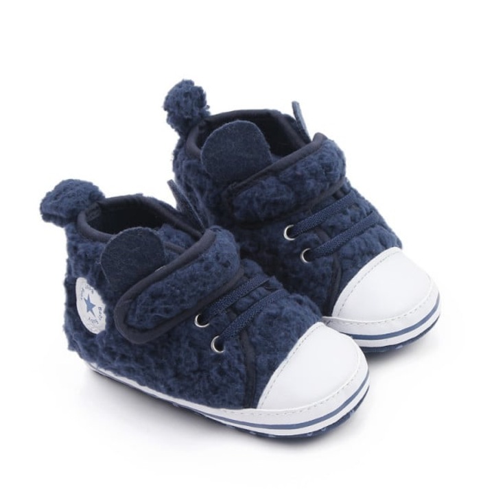 Бебешки кецове SuperBaby AL 20033, с пух, Текстил, Момчета, Тъмносини, Тъмносин