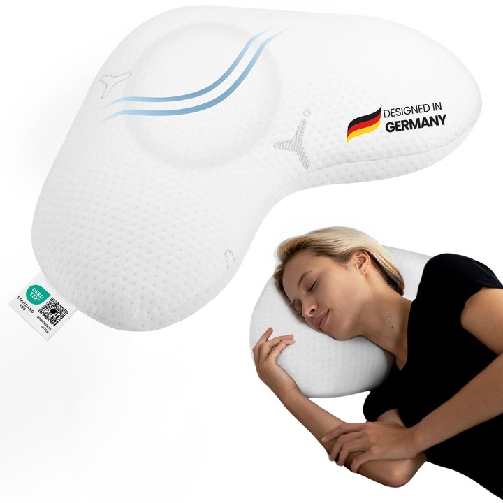 Third Of Life ergonomikus párna oldalfekvéshez, csavarral, innovatív intenzív technológiával borított, memóriahabos párna lélegző maggal, ortopédiai párna oldalfekvéshez