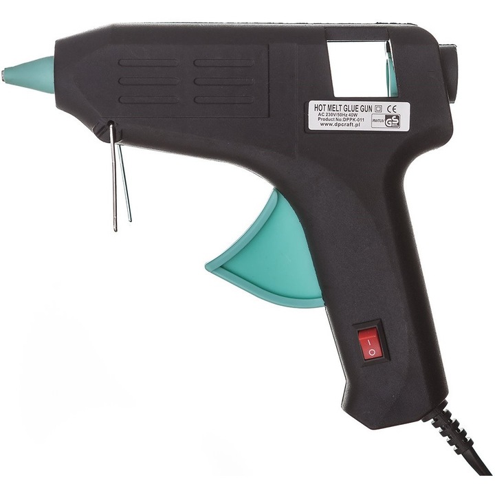 DPCRAFT 40W-os 11 mm-es forrasztópisztoly, állvánnyal és 2 patronnal, 150 cm