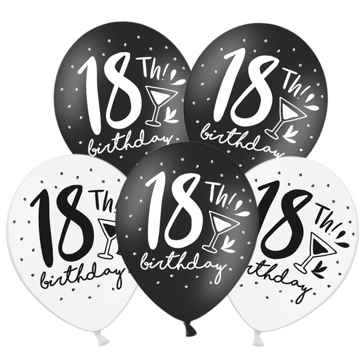 30 cm-es lufik szett Party deco 18 éveseknek, kevert színek, 5 darab
