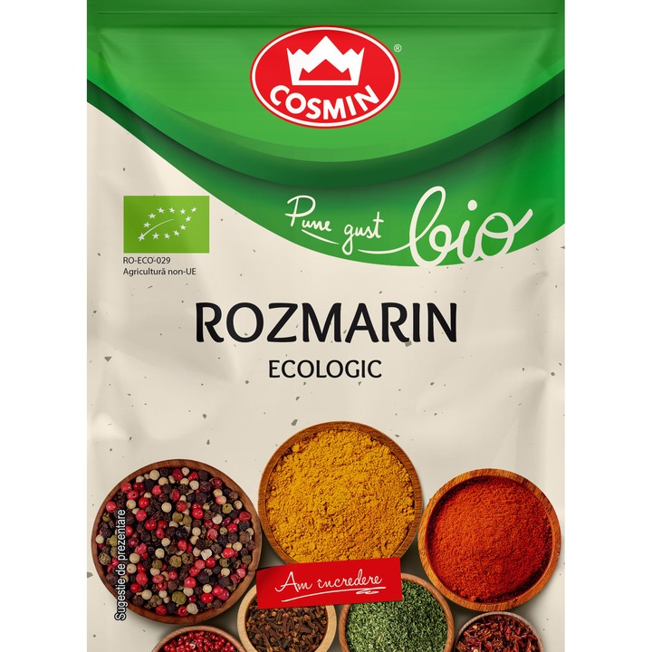 Rozmarin ecologic, plic, Cosmin, 15g