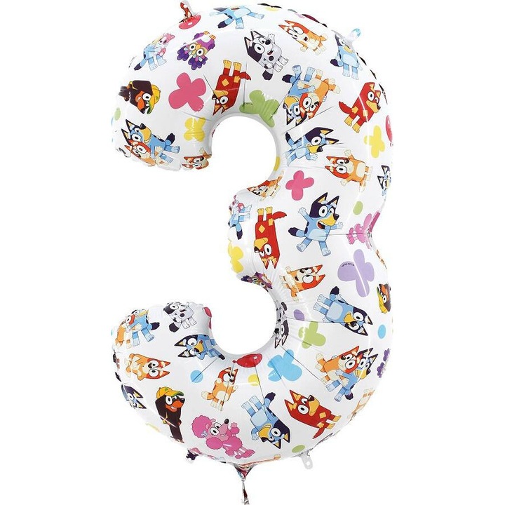 Balon folie cifra 3, Bluey, 66 cm, Grabo