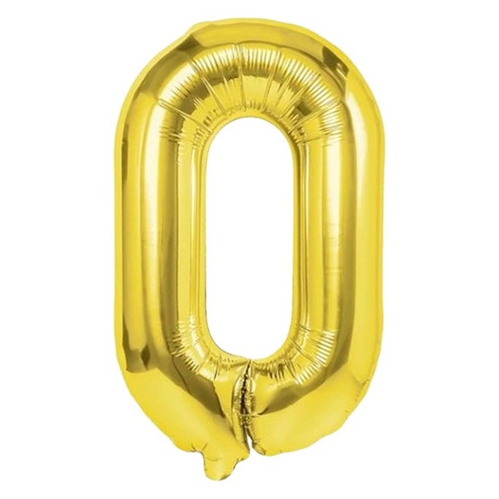 Balon Foliowy Cyfra 0 Zloty 80 cm, Decoratiune Urdinari, Versatil