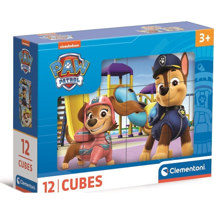 Set de constructie 12 elemente, Clementoni, Paw Patrol, 16x12cm