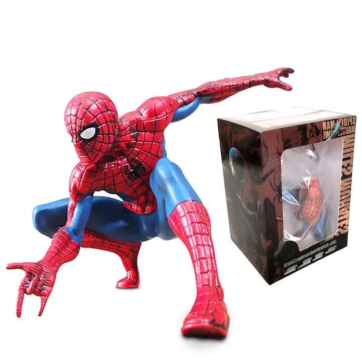 Pókember hős figura modell, 14 * 8 * 9CM, asztali dekoráció ajándék, gyermek ajándék