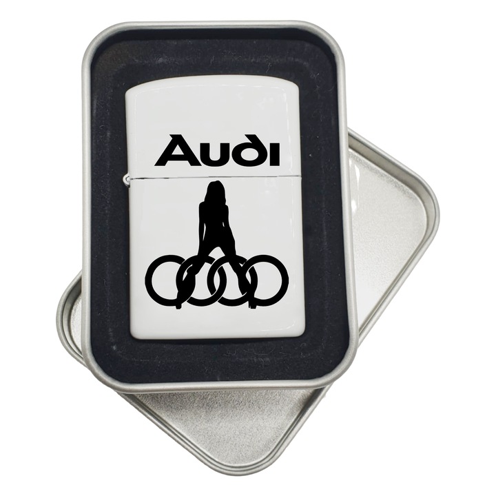 Bricheta metalica gift shop personalizata cu mesaj, audi, model 1in cutie cadou, model bgs 009