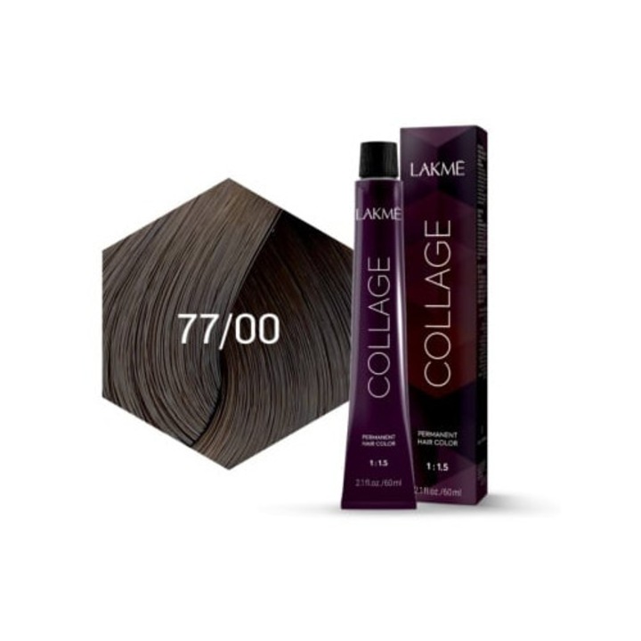 Vopsea de par permanenta 77/00 blond mediu intens Lakme Collage 60ml