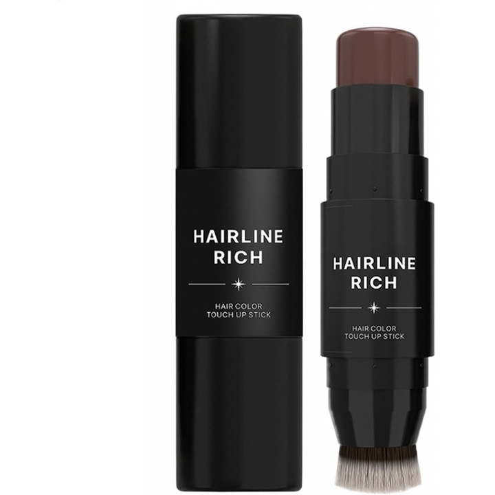 Stick Umplere Radacina Par cu Perie Incorporata, Negru, Rezistent la Apa si Transpiratie, Compact