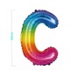 Balon folie Rainbow 'C' - 40 cm, umplere cu heliu și aer
