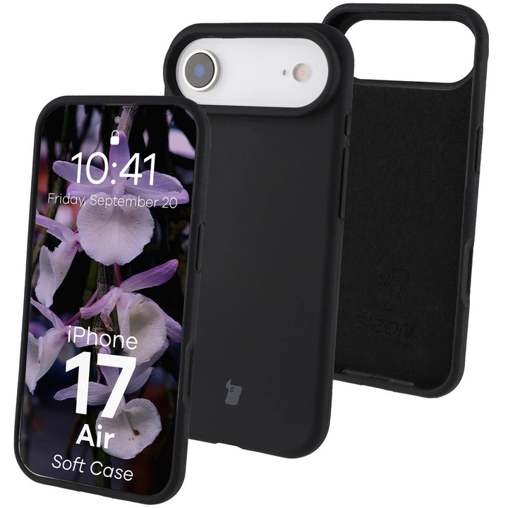 Husa, Bizon Soft Case pentru iPhone 17 Air, Negru