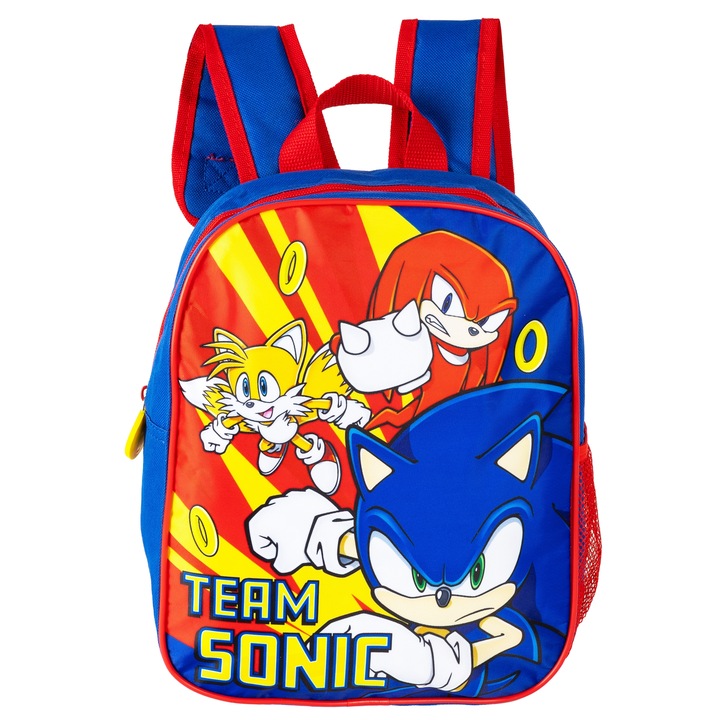 Ghiozdan gradinita, 1 compartiment, Sonic Team, 31 x 24 x 10 cm