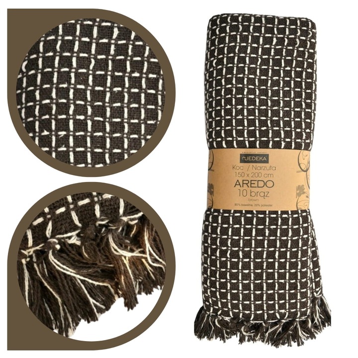 Patura, Jedeka, Aredo 10 Bronz, Material: Bumbac, Tip Inchidere: Fermoar, Hipoalergenica, Certificat Oeko-Tex® Standard 100, 150 cm x 200 cm, Bronz