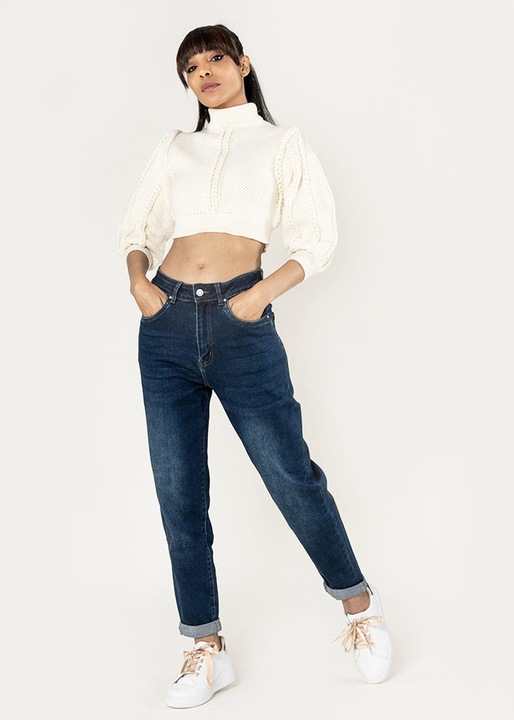 Дамски дънки Mom Fit Nina Carter, P502-9 M8 18017, Тъмносин