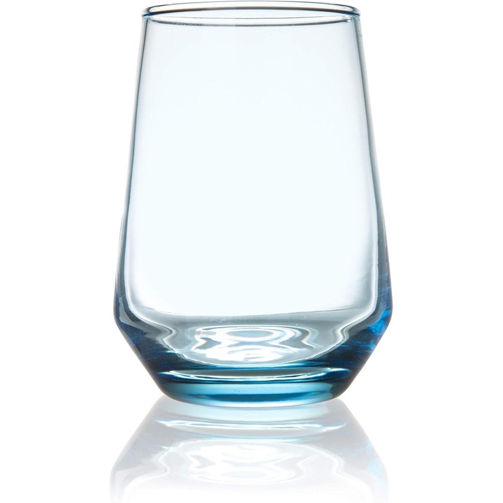 6 db pohár italokhoz 370ml nehéz üveg világoskék