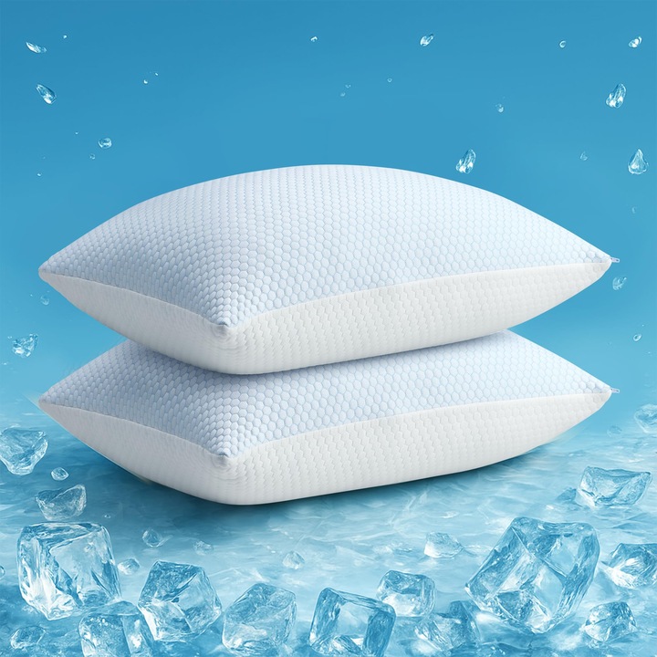 Deodar párna 40x60 cm 2 db-os memóriahabos párna szett Hűsítő párna Ergonomikus kényelmes antibakteriális párna Puha és lélegző kényelmes párna Alvópárna oldalra és hátra