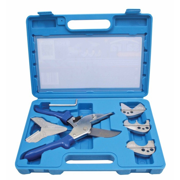 Set foarfeca multifunctionala pentru taiere in unghi, garnituri, cauciuc si tevi PVC, ASTA, 6 piese