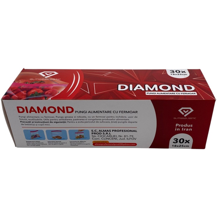 Pungi Alimentare cu fermoar, 18 * 25, 3 SET