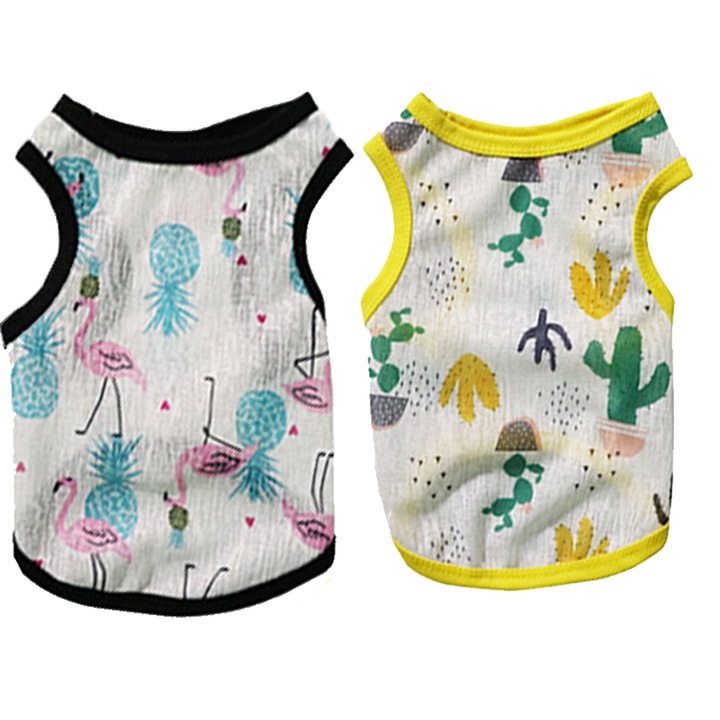 Set 2 Tricouri Racoritoare pentru Caini, Design Pulover, Multicolor, Usor