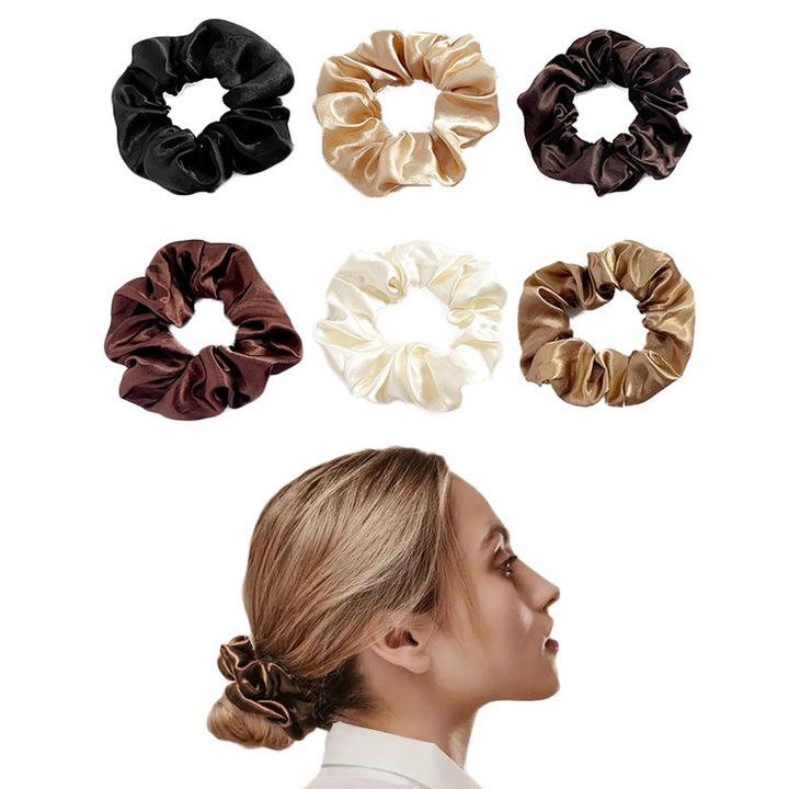 Set 6 Accesorii Par TRADERPLUS Satin Elastic Multicolor