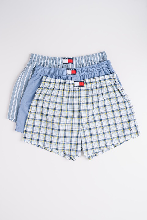 Tommy Hilfiger, Set de boxeri din bumbac- 3 perechi, Galben/Albastru lavanda/Albastru petrol, L