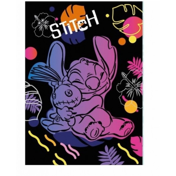 Caiet A5 Disney Black, 60 pagini, Stitch 2