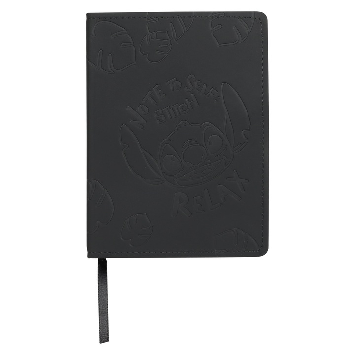 Caiet Disney negru, 80 pagini, model Stitch, B6