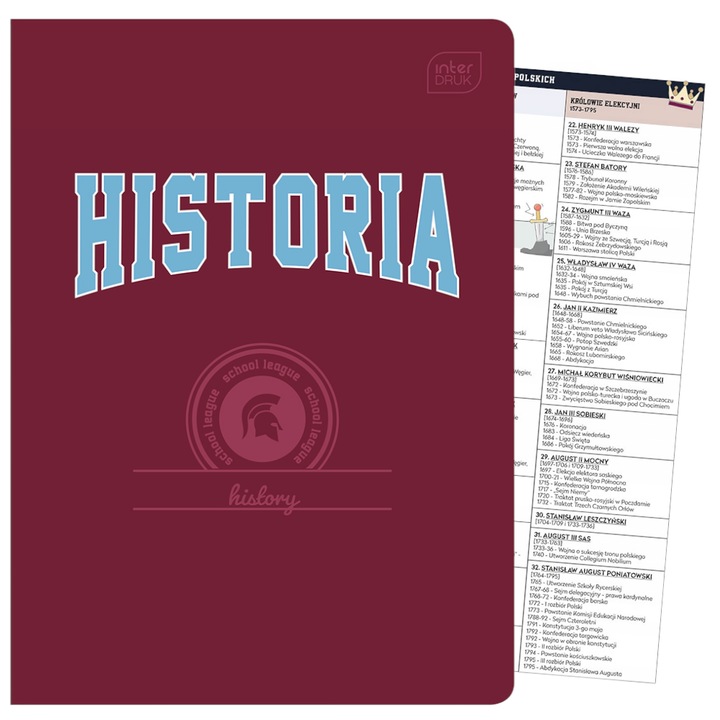 Tematikus jegyzetfüzet bélyegzővel, Interdruk, történelem, 60 oldal, A5, puha borító