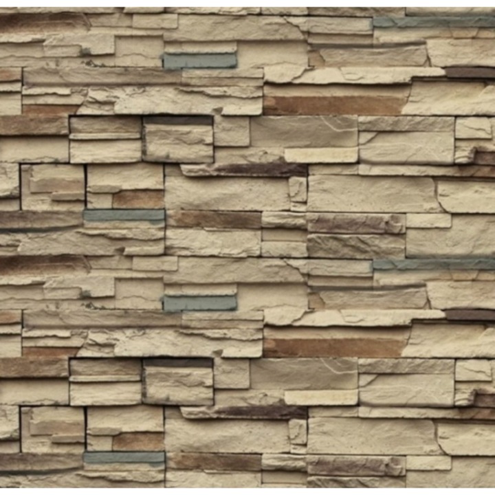 Set 5 x Placa autoadeziva GAE-14 pentru perete tip marmura 60 x 60 cm CARAMIDA BEJ