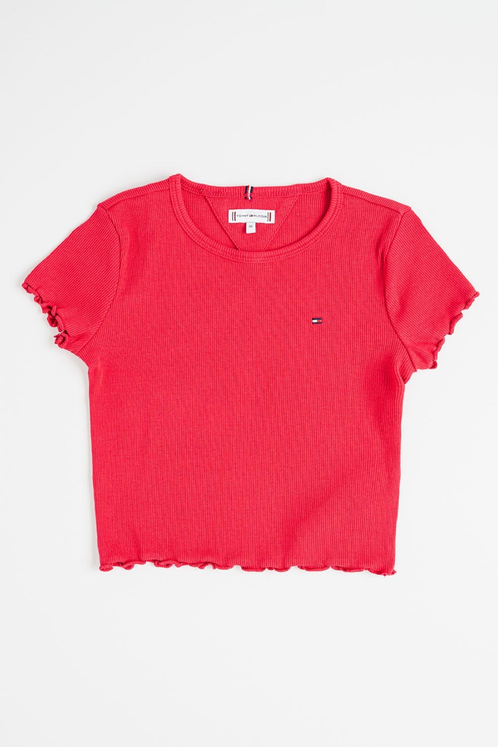 Tommy Hilfiger, Tricou crop slim fit Essential, Roz zmeuriu, 164 CM