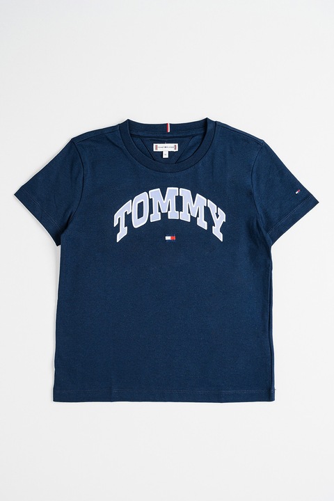 Tommy Hilfiger, Kerek nyakú póló logóval, Sötétkék